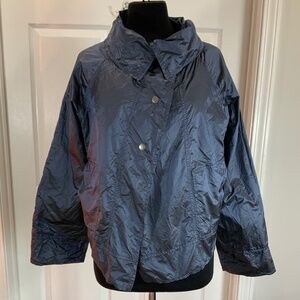 Alembika Blue Nylon Windbreaker Long Sleeve Lightweight Jacket Size Small